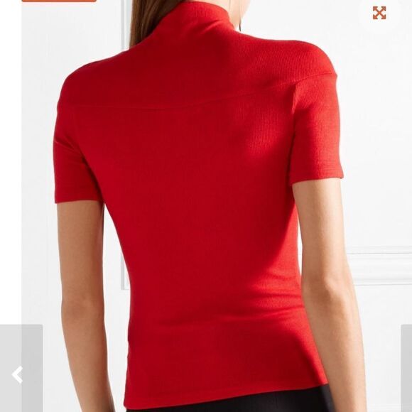 Beaufille women’s Zinner cutout ribbed stretch top in red size xs - Picture 6 of 11